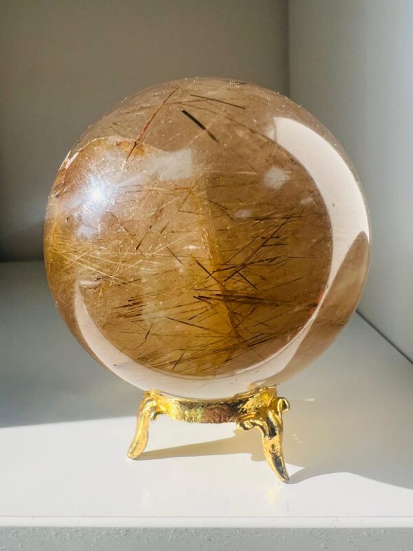 Golden Rutile Crystal Sphere - Image 6