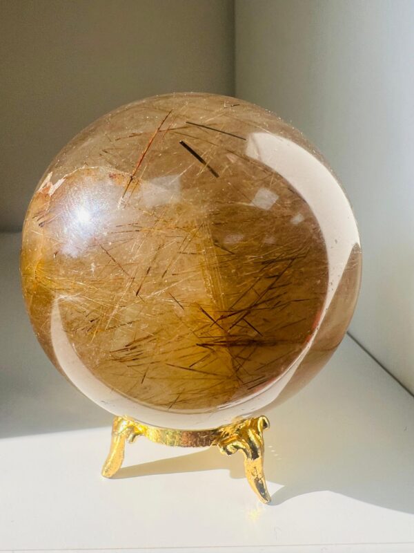 Golden Rutile Crystal Sphere - Image 5