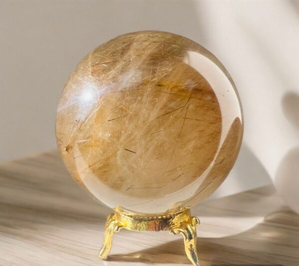 Golden Rutile Crystal Sphere - Image 3