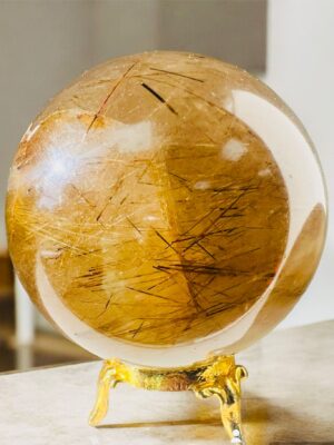 Golden Rutile Crystal Sphere
