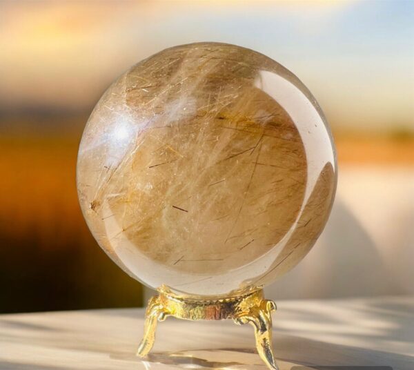 Golden Rutile Crystal Sphere - Image 2