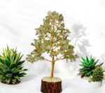 Green Aventurine crystal tree Gold wire 300 crystals