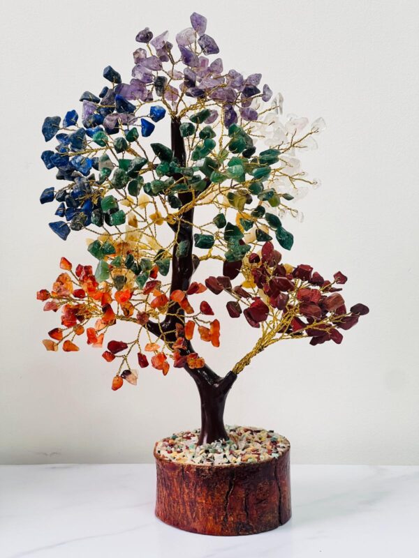 Seven Chakra Crystal Tree Gold Wire 500 crystals