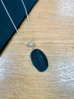Natural Raw Black Tourmaline crystal necklace
