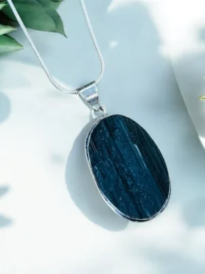 Natural Raw Black Tourmaline crystal necklace