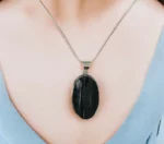 Natural Raw Black Tourmaline crystal necklace