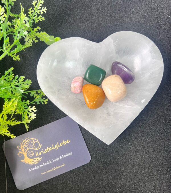 Selenite Cleansing Heart Bowl 12.5 cm
