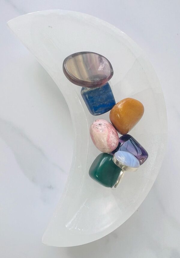 Selenite Cleansing Moon Bowl 15 cm