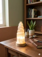Selenite Tower Lamp 30 cm