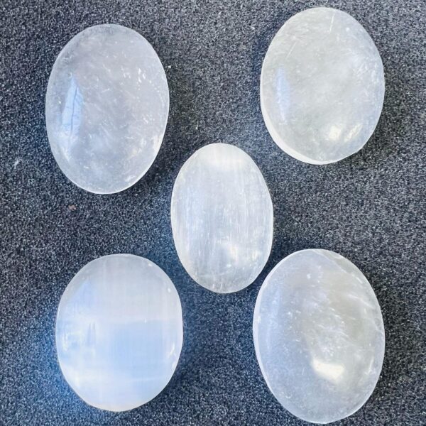 Selenite Worry Stone / Selenite Thumb Stone