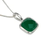 Green Onyx Sterling Silver Pendant Necklace