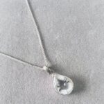 clear quartz 925 sterling silver pendent necklace