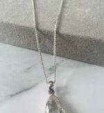 clear quartz 925 sterling silver pendent necklace