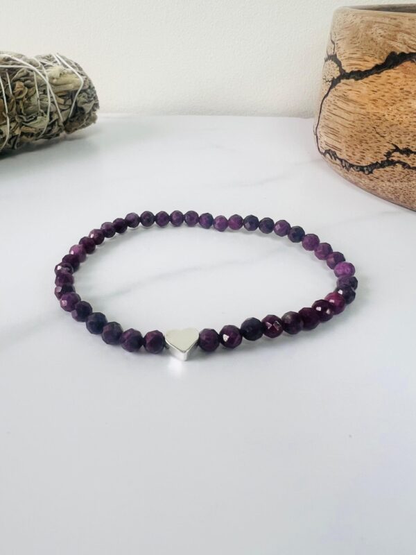 Faceted ruby bracelet 4mm - Image 4
