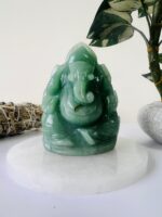 Hand- carved Green Aventurine Ganesha