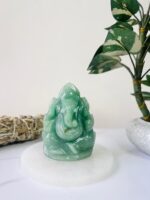 Hand- carved Green Aventurine Ganesha