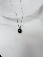 Black Onyx Sterling Silver Pendant Necklace