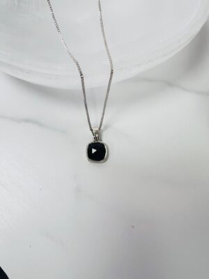 Black Onyx Sterling Silver Pendant Necklace