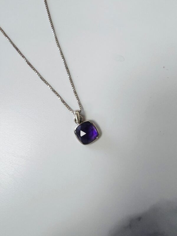 Amethyst Sterling Silver Pendant Necklace
