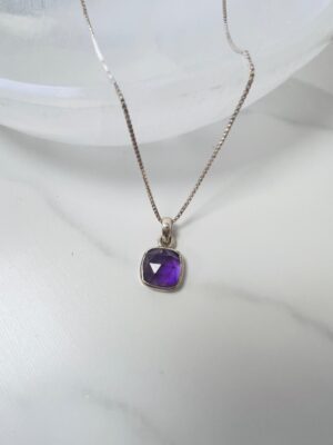 Amethyst Sterling Silver Pendant Necklace