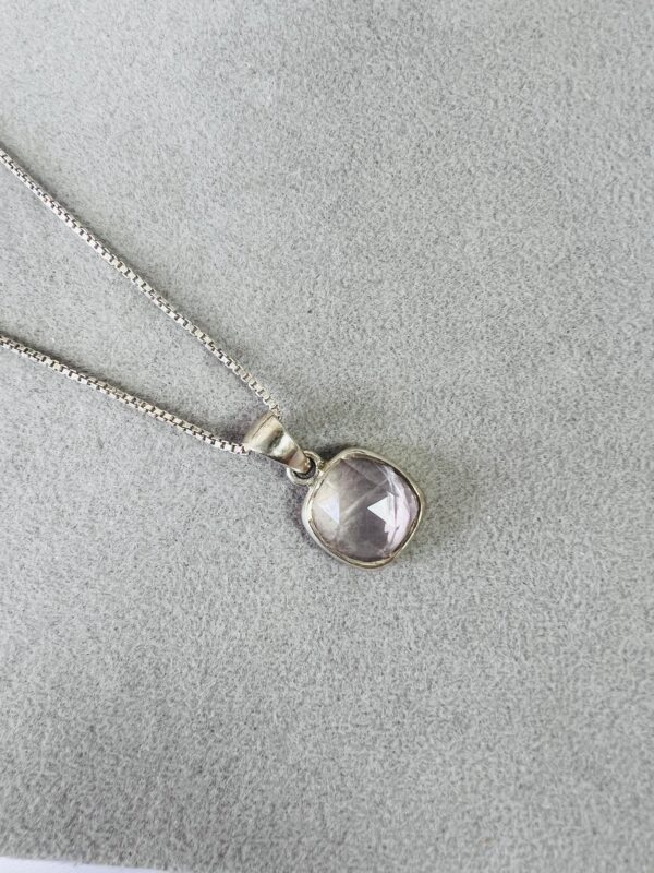 Rose Quartz Sterling Silver Pendant Necklace
