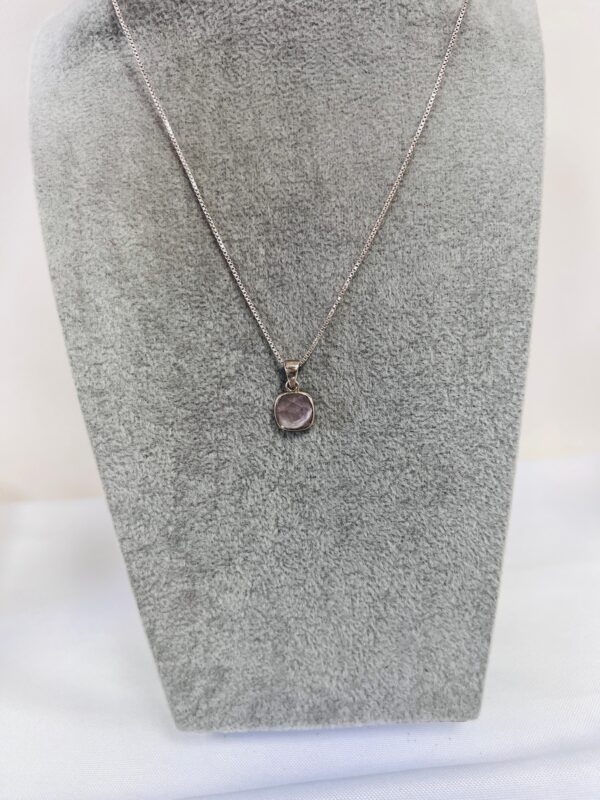 Rose Quartz Sterling Silver Pendant Necklace