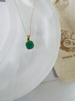 Green Onyx Sterling Silver Pendant Necklace