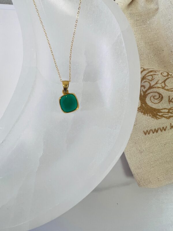 Green Onyx Sterling Silver Pendant Necklace