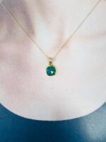 Green Onyx Sterling Silver Pendant Necklace