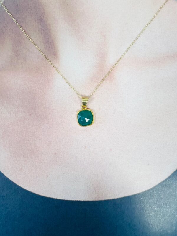 Green Onyx Sterling Silver Pendant Necklace