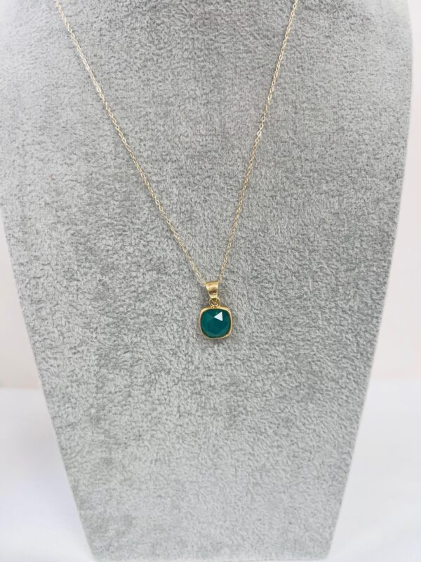 Green Onyx Sterling Silver Pendant Necklace