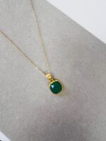 Green Onyx Sterling Silver Pendant Necklace