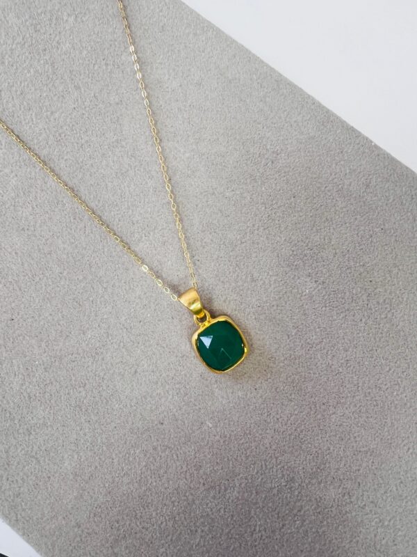 Green Onyx Sterling Silver Pendant Necklace