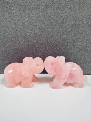 Rose quartz Handcarved Elephant