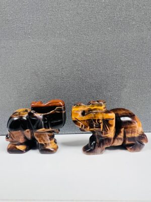 Tiger's Eye Handcarved Elephant