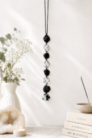 Selenite & Black tourmaline Hanging For Protection