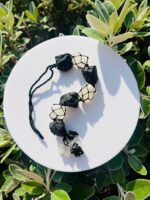 Selenite & Black tourmaline Hanging For Protection