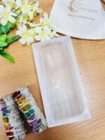 Large selenite rectangular tray 7.5''