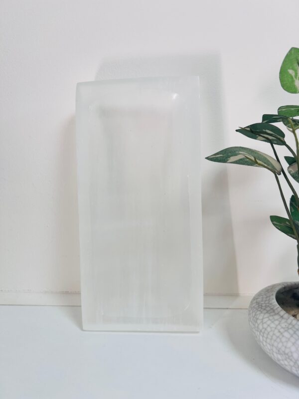 Large selenite rectangular tray 7.5''