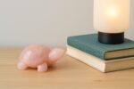 Natural Rose Quartz Turtle Figurine , Hand-Carved Crystal Stone for Healing, Protection, Love & Home Decor (55-60g, 6cm)