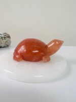 Natural Golden Quartz Turtle Figurine – Hand-Carved Healing Crystal Stone for Energy, Prosperity, Protection & Home Decor (85g, 7cm)