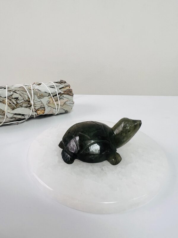 Labradorite Turtle Figurine – Hand-Carved Healing Crystal Stone for Protection, Energy, Luck & Home Decor (40 -50g, 5.5cm)