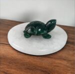 Green Jade Turtle Figurine – Hand-Carved Healing Crystal Stone for Prosperity, Protection, Luck & Home Decor (50-60g, 6cm)