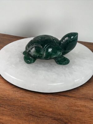 Green Jade Turtle Figurine – Hand-Carved Healing Crystal Stone for Prosperity, Protection, Luck & Home Decor (50-60g, 6cm)