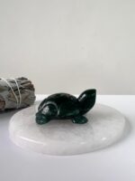 Green Jade Turtle Figurine – Hand-Carved Healing Crystal Stone for Prosperity, Protection, Luck & Home Decor (50-60g, 6cm)