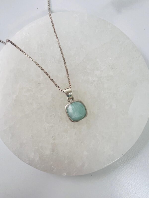 Amazonite Sterling Silver Pendant Necklace