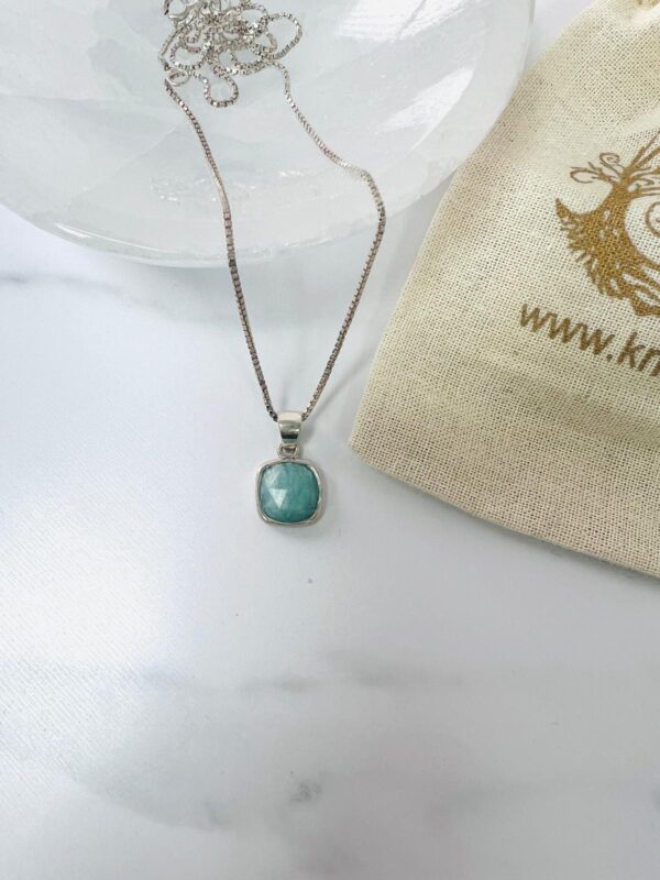 Amazonite Sterling Silver Pendant Necklace