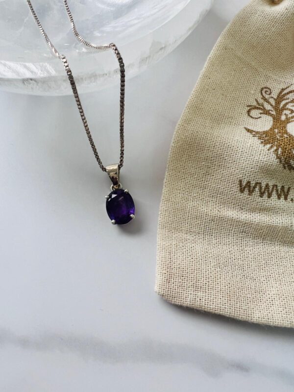 Amethyst Sterling Silver Pendant Necklace