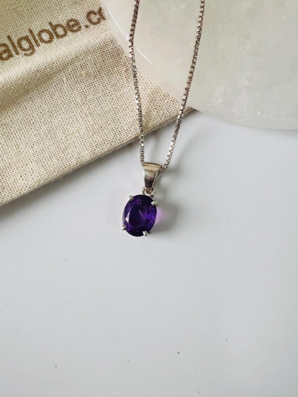 Amethyst Sterling Silver Pendant Necklace