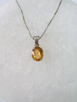 Citrine Sterling Silver Pendant Necklace